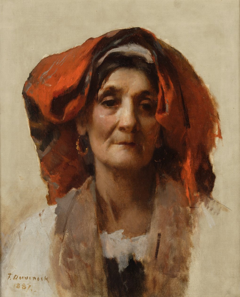 Głowa Włoszki, 1887 autorstwa Frank Duveneck