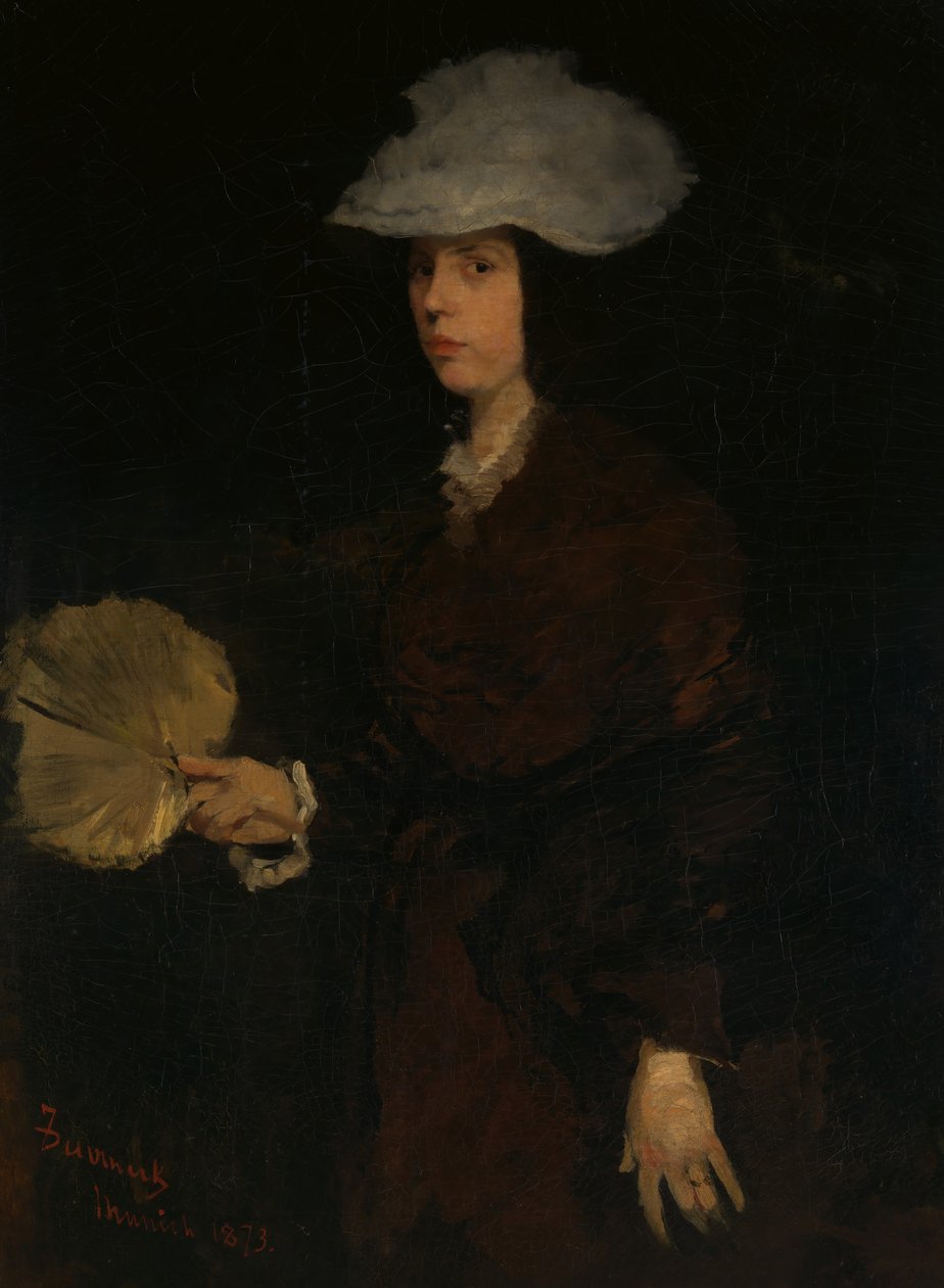 Dama z wachlarzem, 1873. autorstwa Frank Duveneck