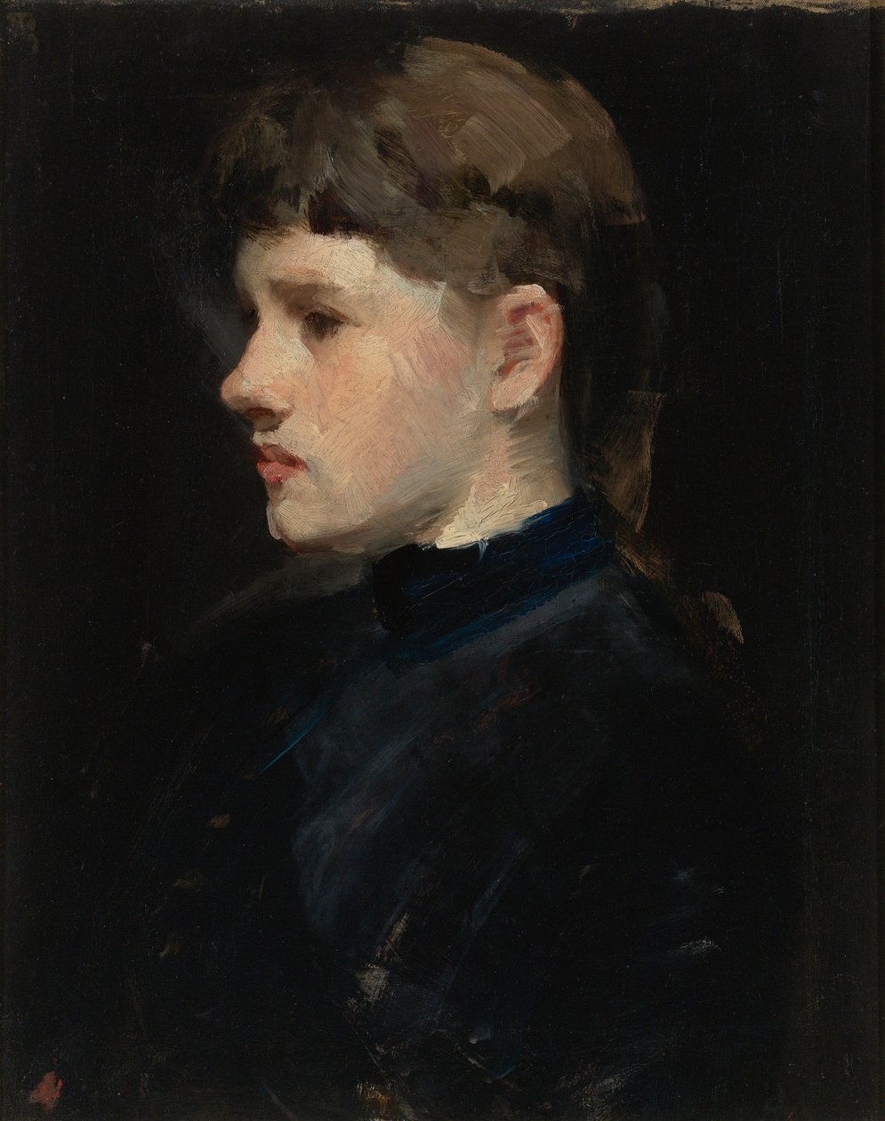Portret damy (głowa dziewczynki) autorstwa Frank Duveneck