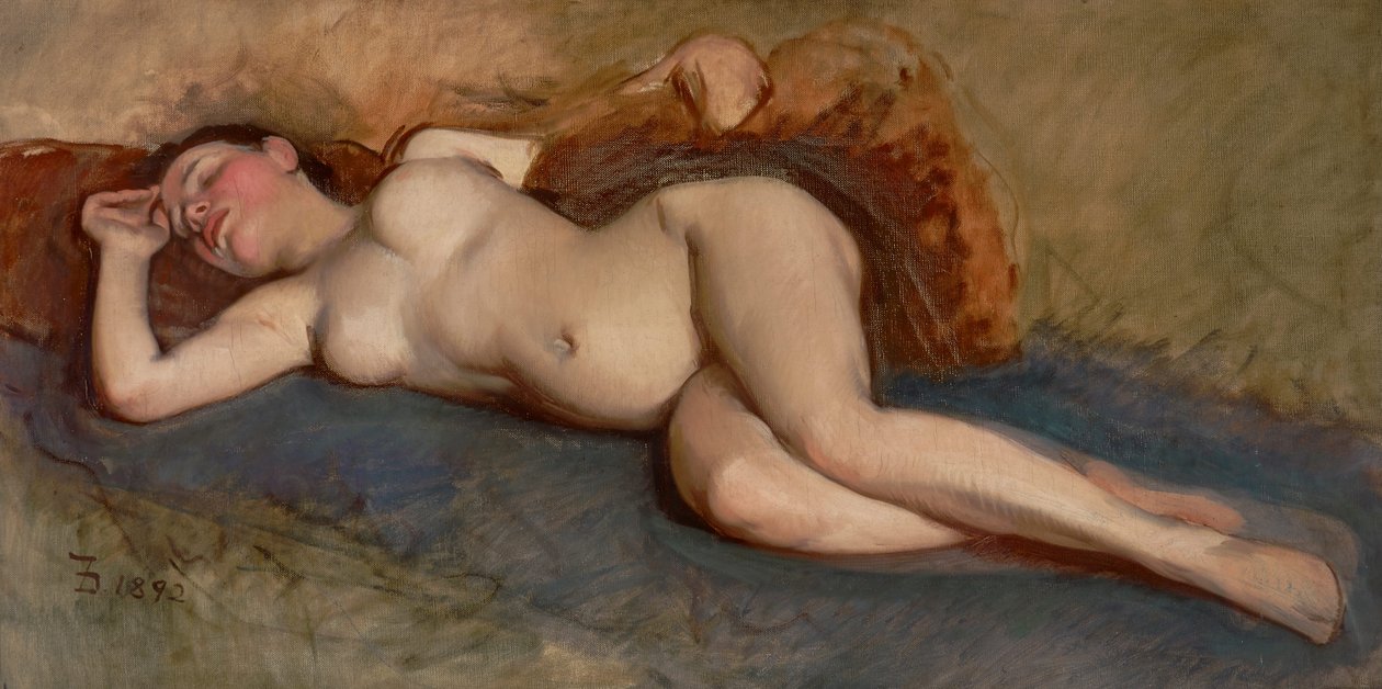Leżący akt autorstwa Frank Duveneck