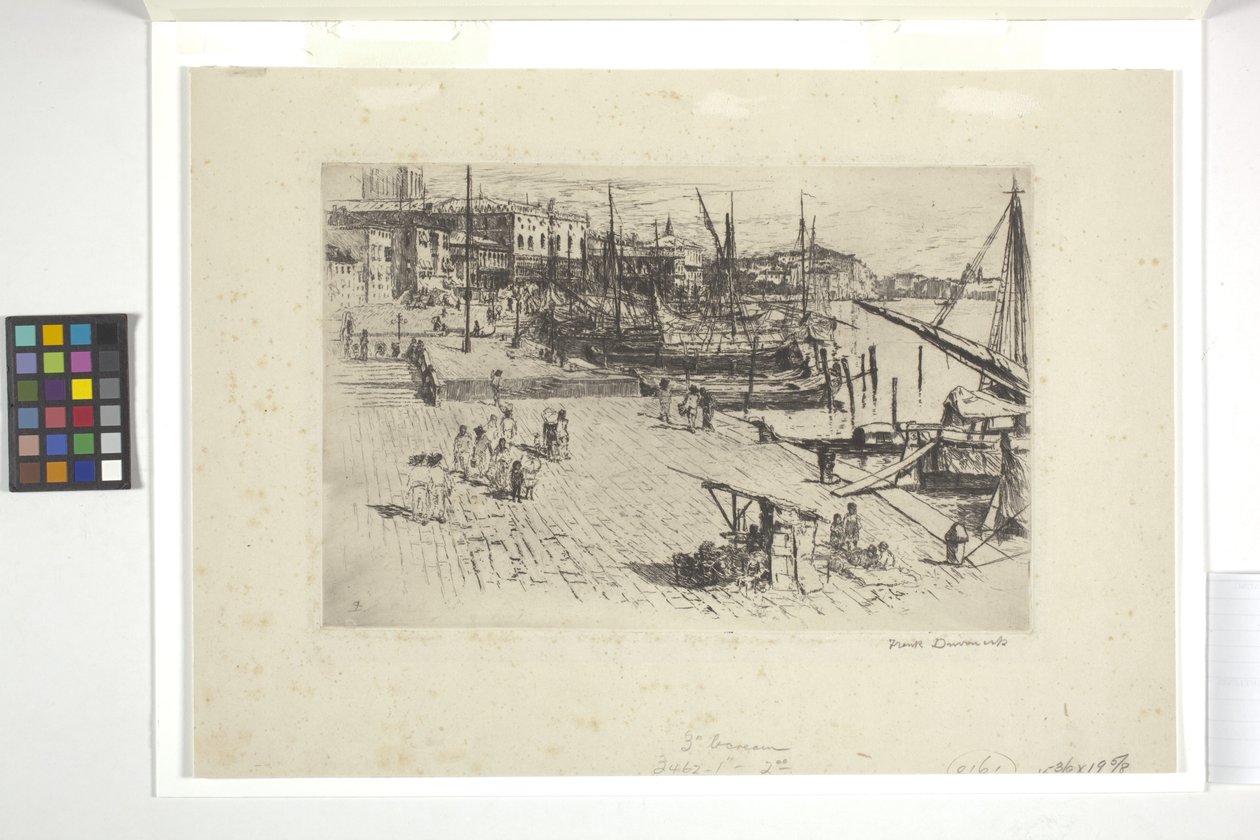 Riva Degli Schiavoni (tablica 1) (tusz) autorstwa Frank Duveneck