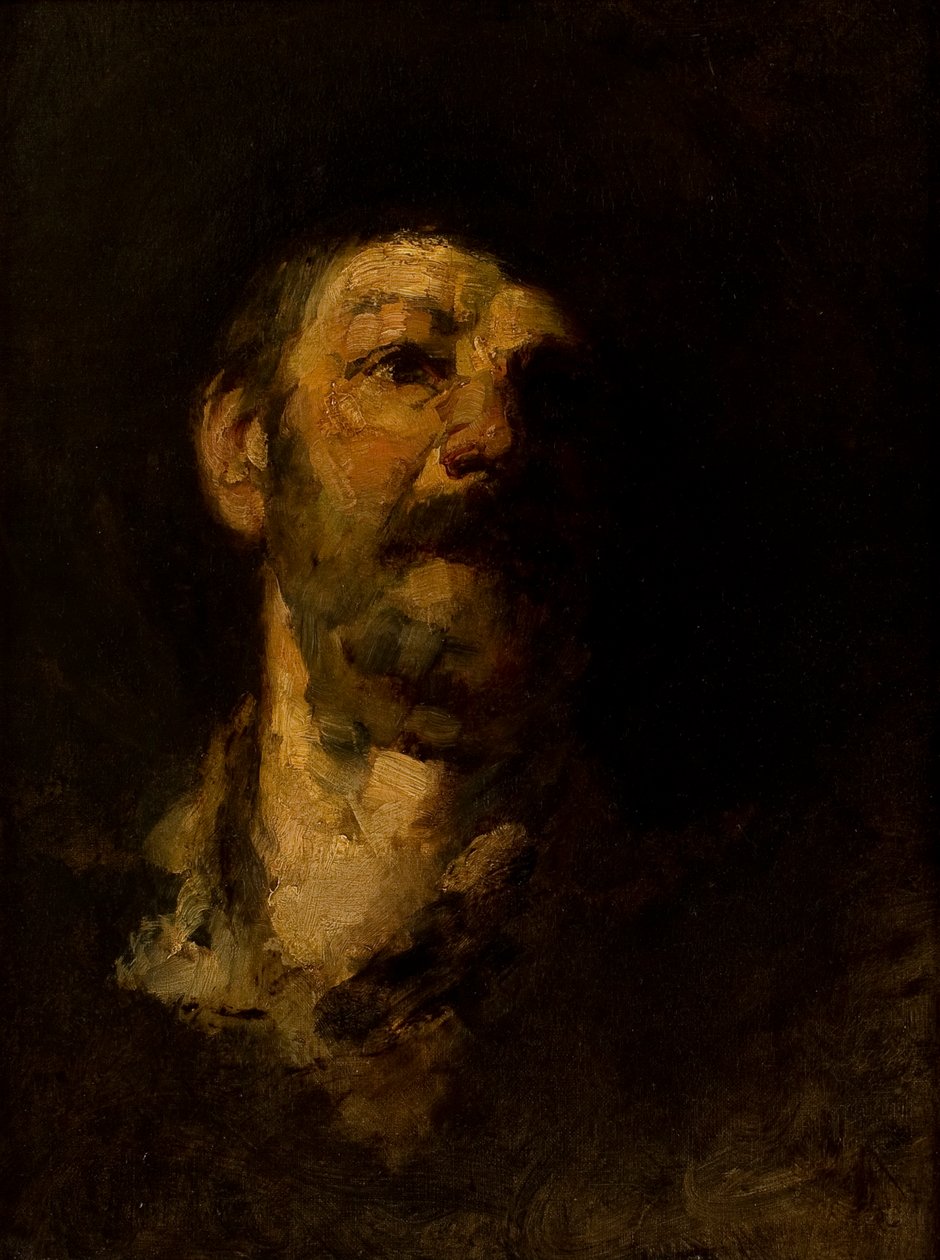 Głowa badania, mężczyzna w kapeluszu autorstwa Frank Duveneck