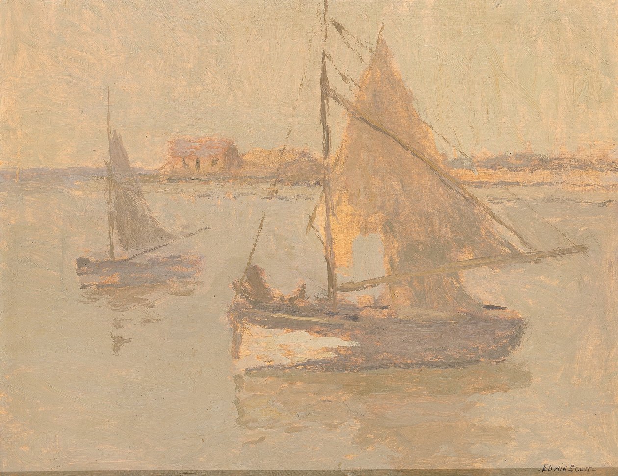Łodzie rybackie Honfleur nr. 1 autorstwa Frank Edwin Scott