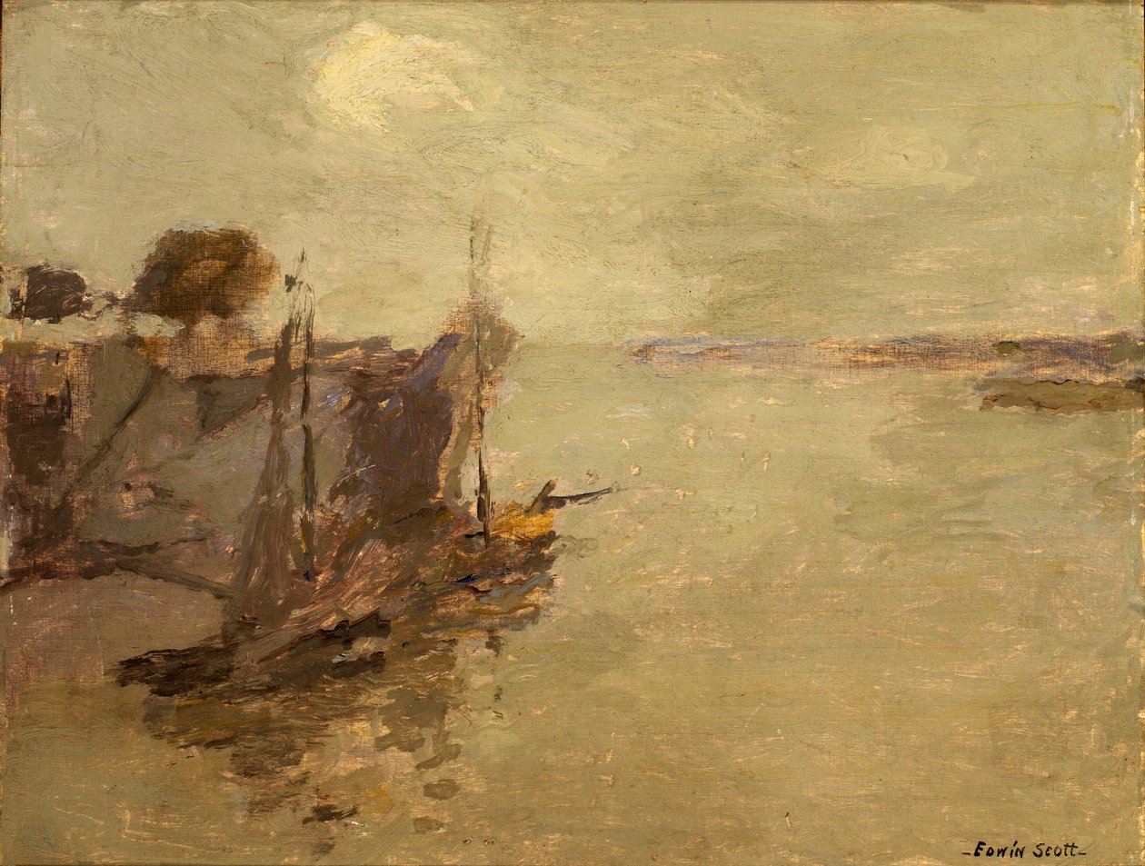 Honfleur łodzie rybackie nr. 2, b.d. autorstwa Frank Edwin Scott