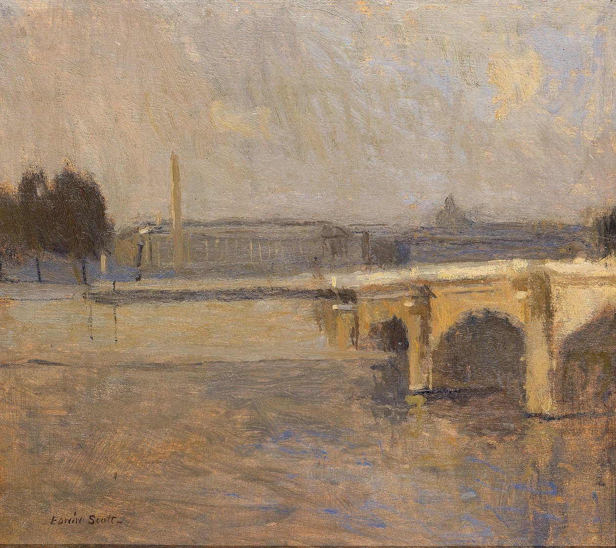 Sekwana w Paryżu, Pont de la Concorde autorstwa Frank Edwin Scott