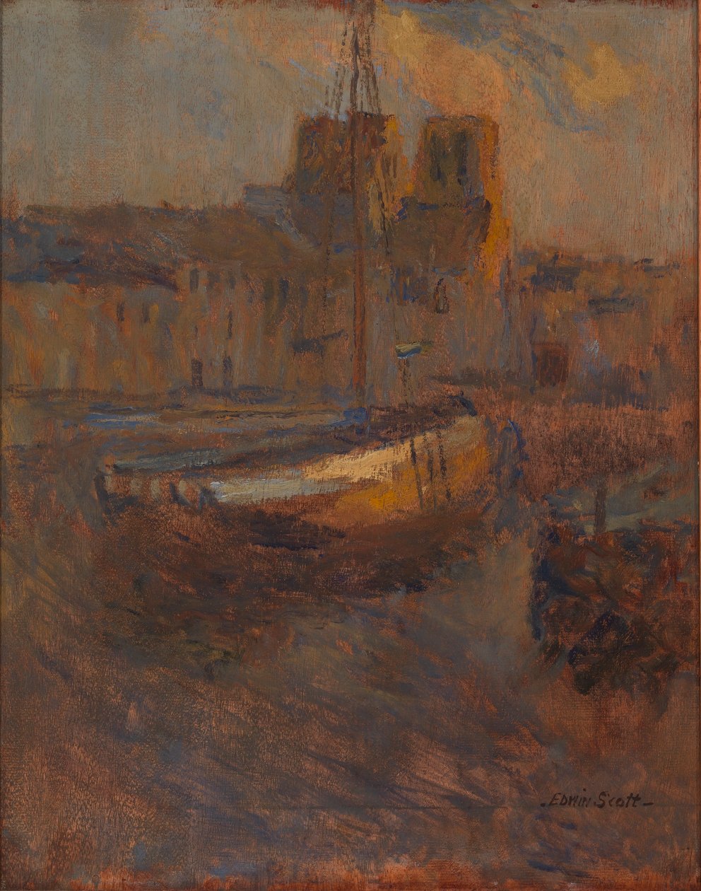 Statki na kotwicy, Cherbourg nr. II autorstwa Frank Edwin Scott