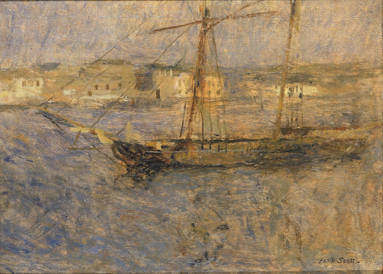 Statki na kotwicy, Cherbourg nr. I autorstwa Frank Edwin Scott