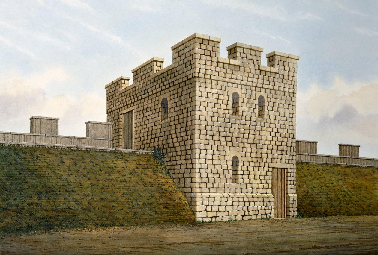 Mur Hadriana: Wieżyczka Wschodnia Banksa, II wiek, ok. 1990-2010 autorstwa Frank Gardiner