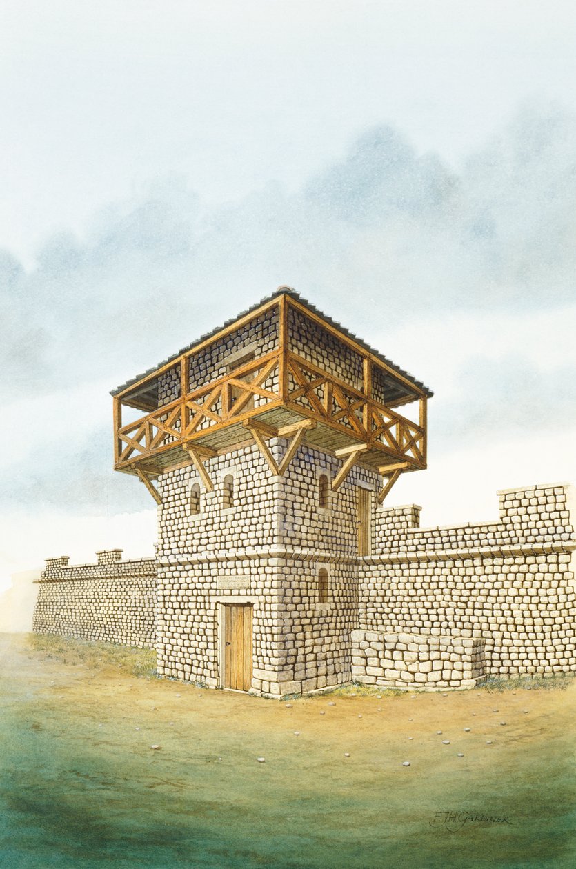 Mur Hadriana: Wieżyczka Bruntona, II wiek, ok. 1990-2010 autorstwa Frank Gardiner