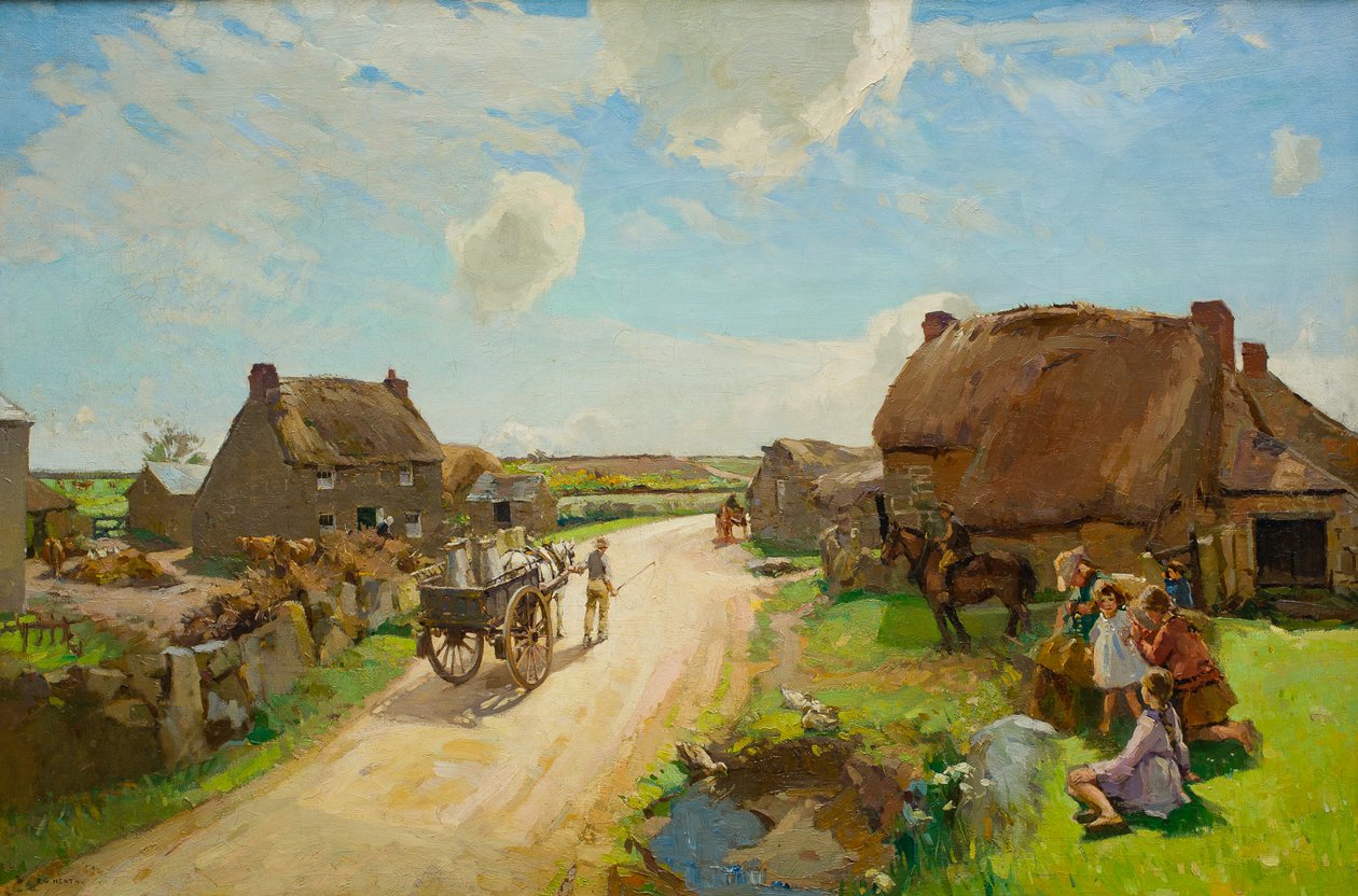 Wózek na mleko, ok. 1920 autorstwa Frank Gascoigne Heath