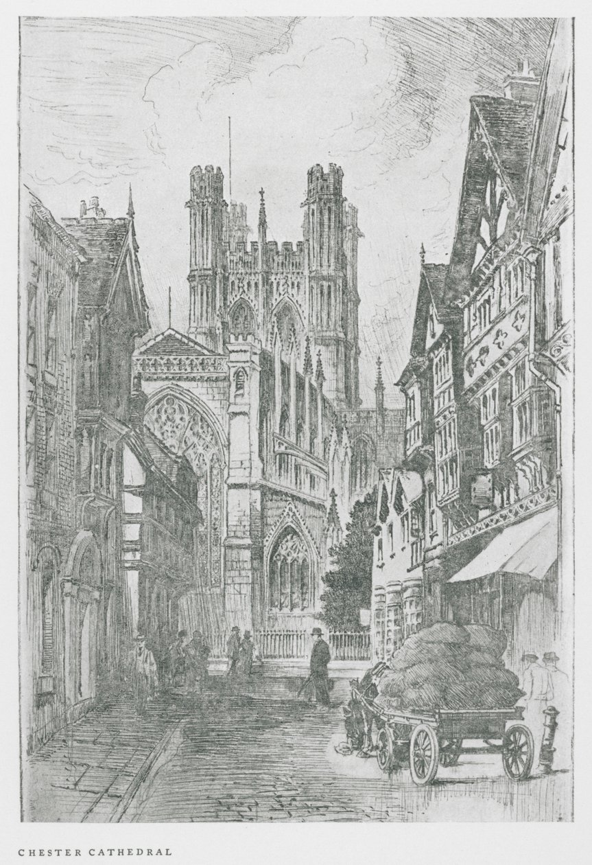 Katedra w Chester (litografia) autorstwa Frank Greenwood