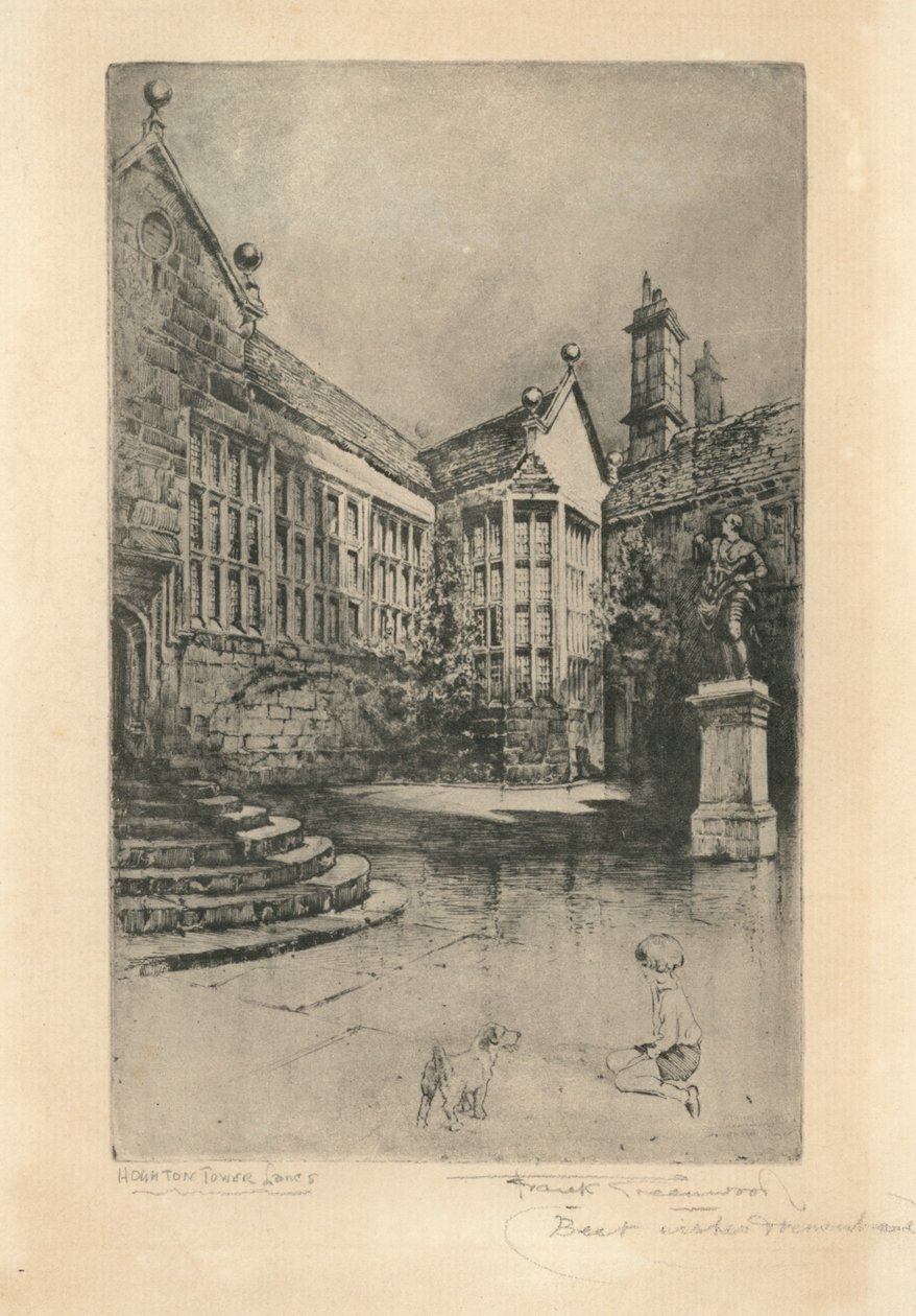 Hoghton Tower, Lancashire (litografia) autorstwa Frank Greenwood