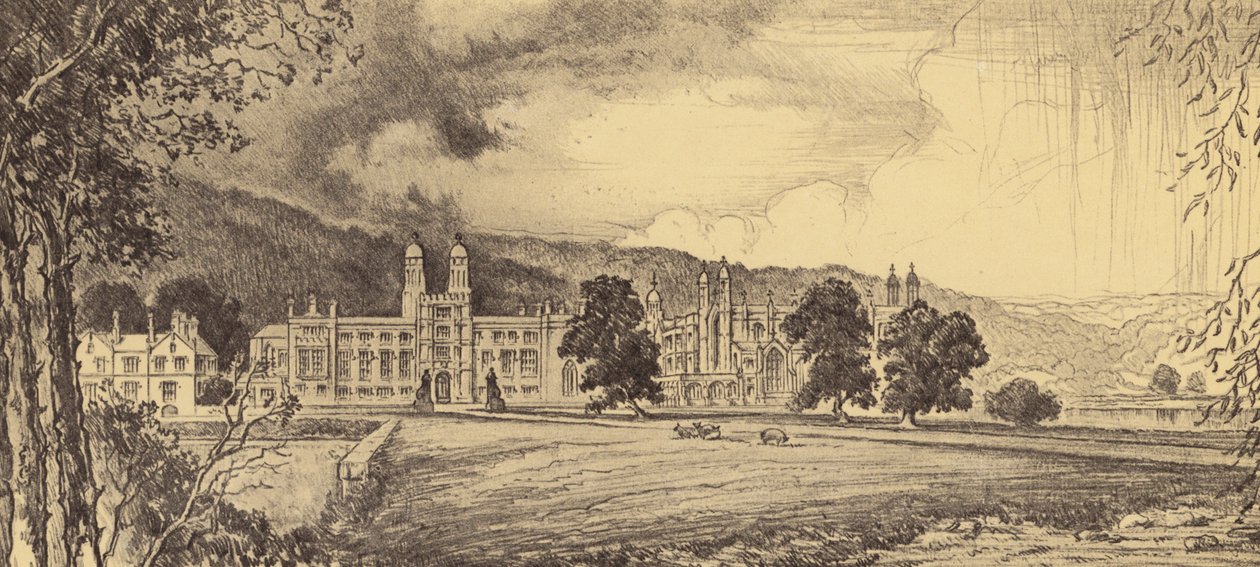 Stonyhurst College (litografia) autorstwa Frank Greenwood