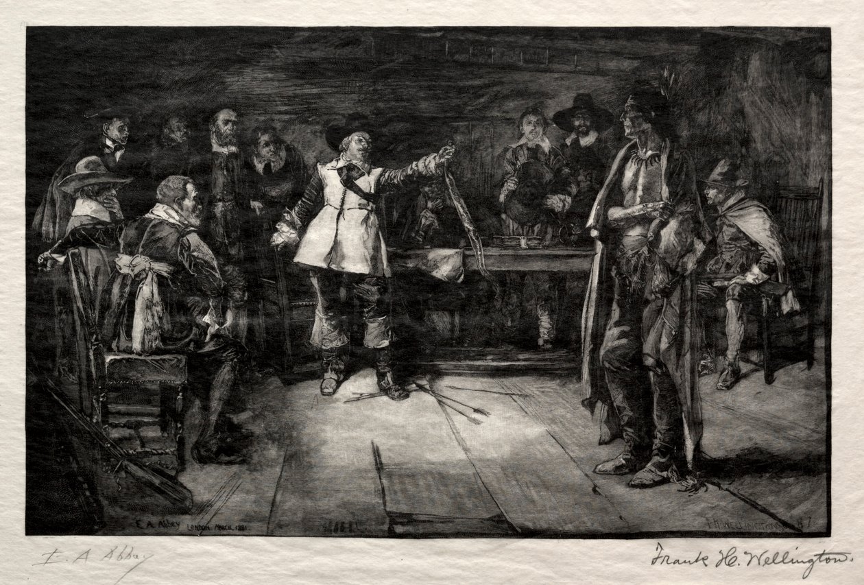 Wyzwanie Milesa Standisha, 1887. autorstwa Frank H. Wellington