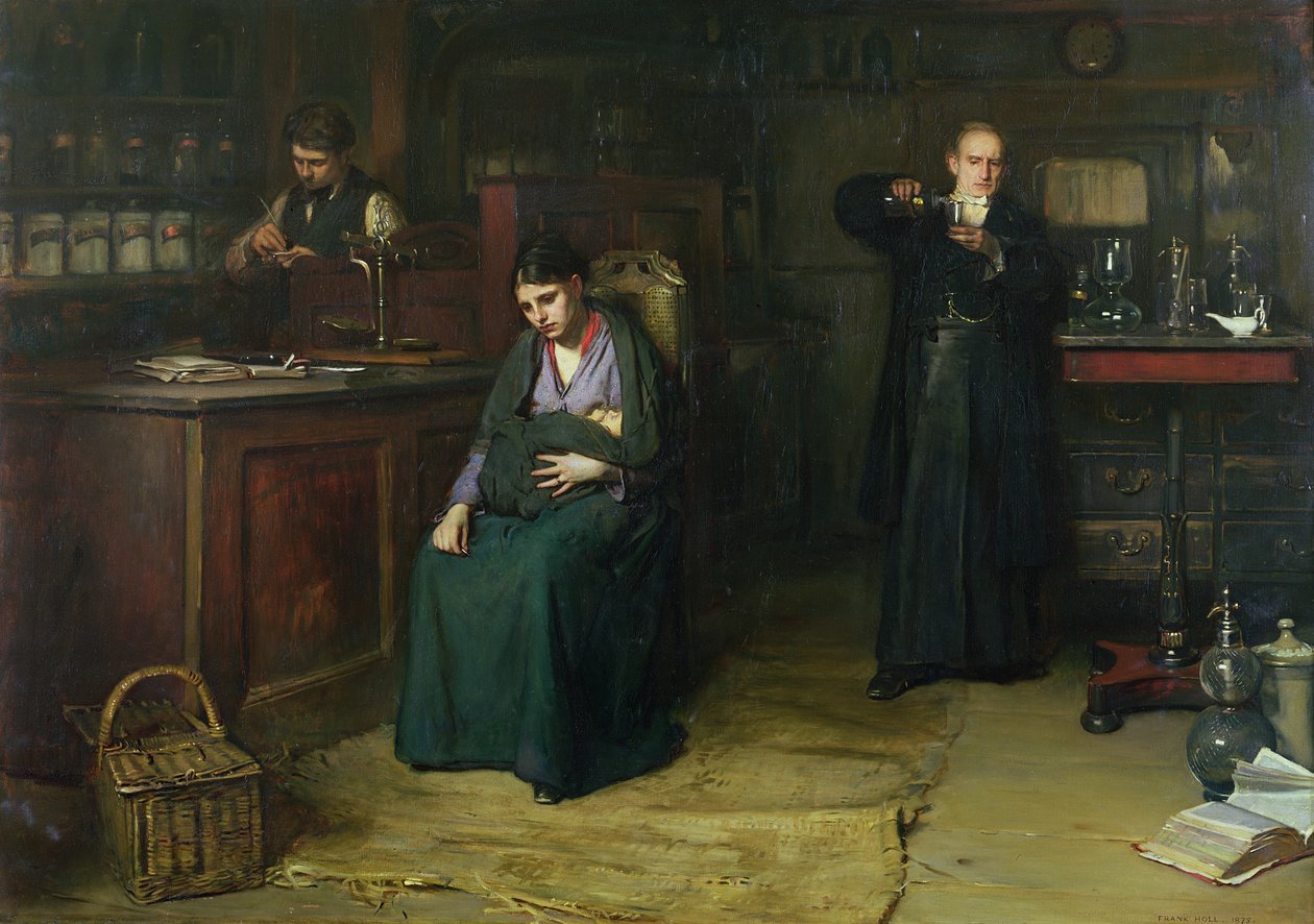 Wątpliwa nadzieja, 1875 (olej) autorstwa Frank Holl