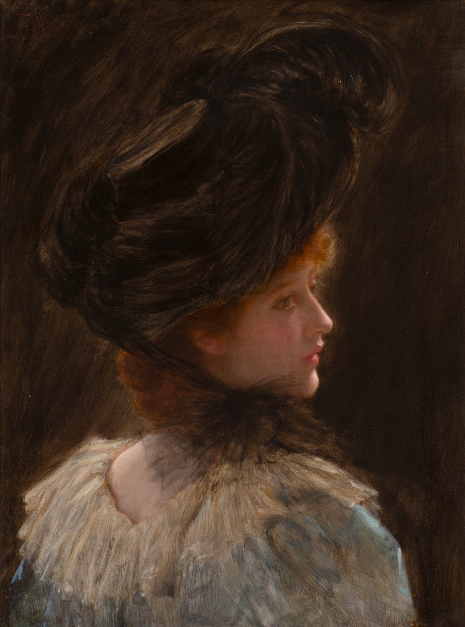 Przypadkowe spojrzenie (olej na płótnie) autorstwa Frank Markham Skipworth