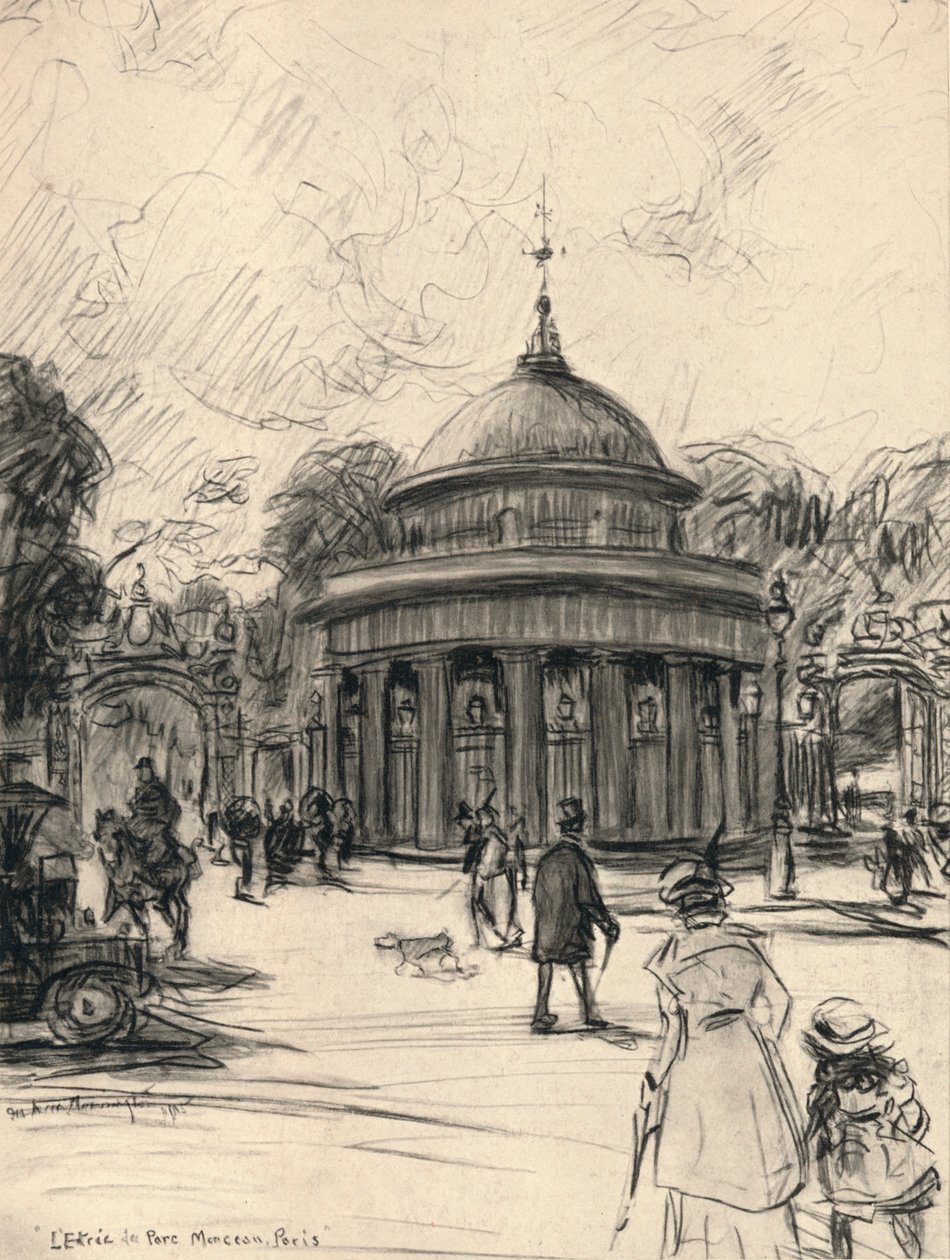 Wejście do Parc Monceau, 1915 autorstwa Frank Milton Armington