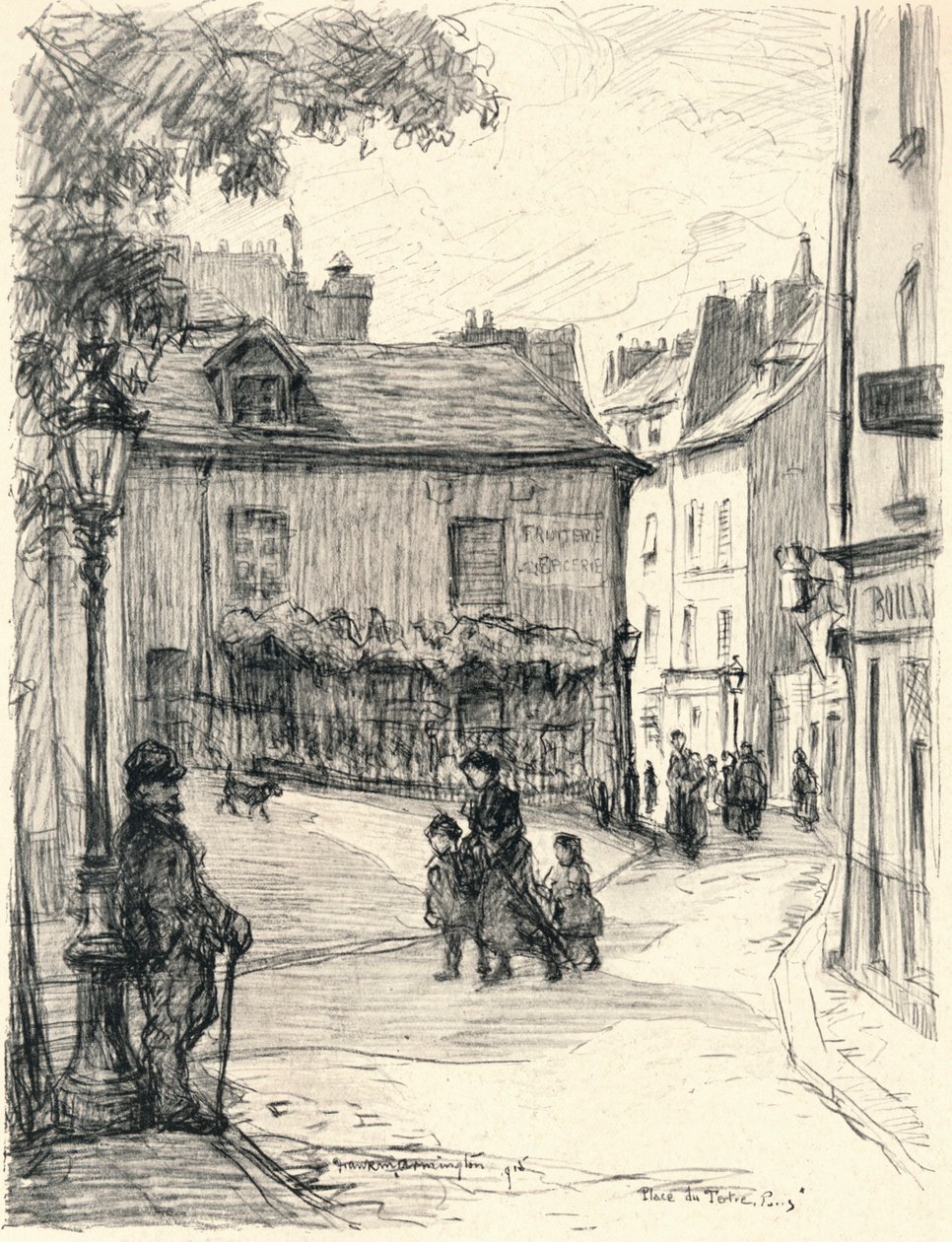 Place du Tertre, Montmartre, 1915 autorstwa Frank Milton Armington