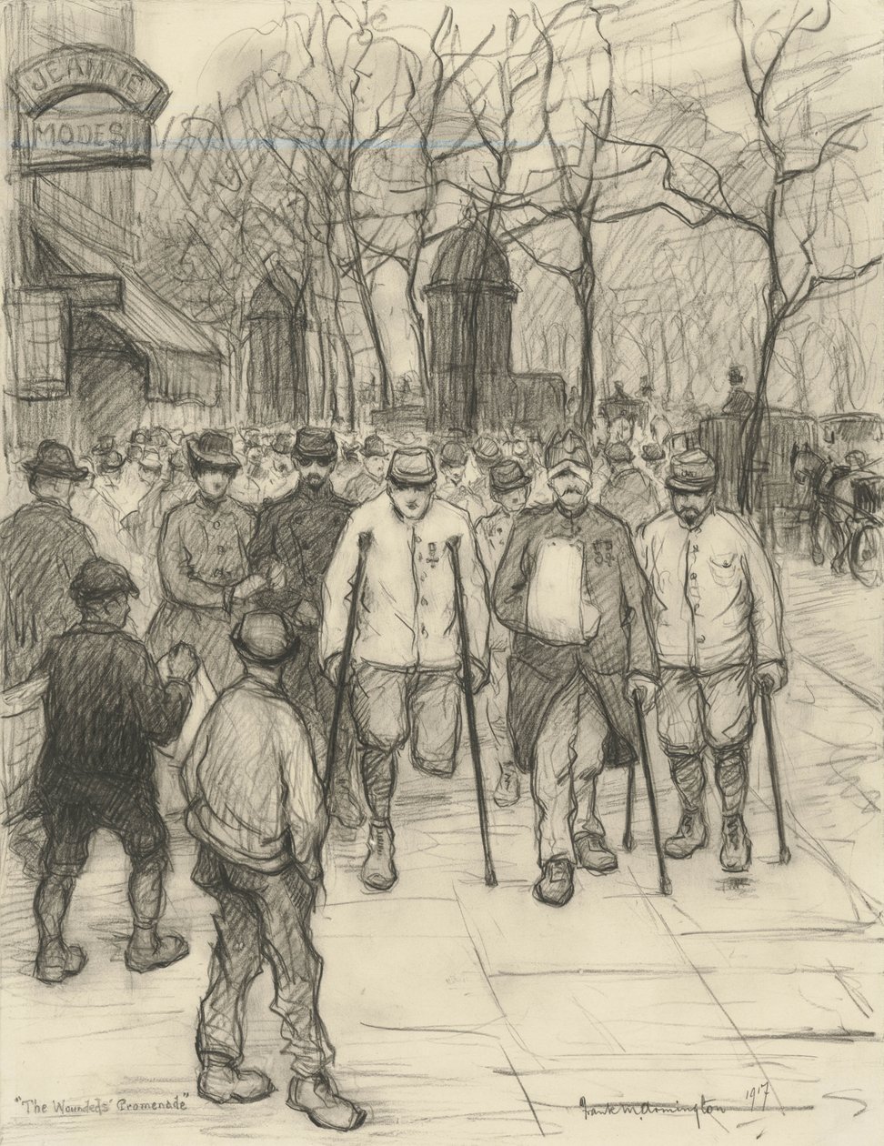 Promenada Rannych, 1917 autorstwa Frank Milton Armington