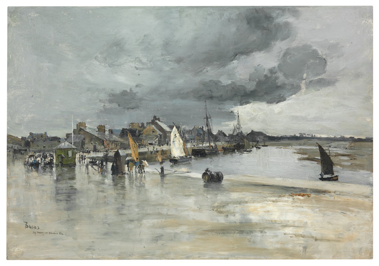 Port w St. Vaast, Haga, 1882 r. autorstwa Frank Myers Boggs