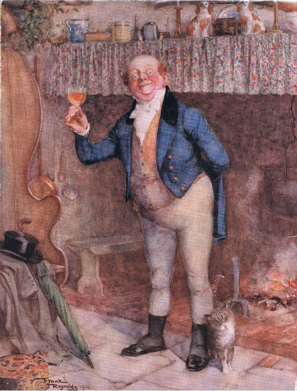 Pan Pickwick (Pickwick Papers) (kolorowa litografia) autorstwa Frank Reynolds