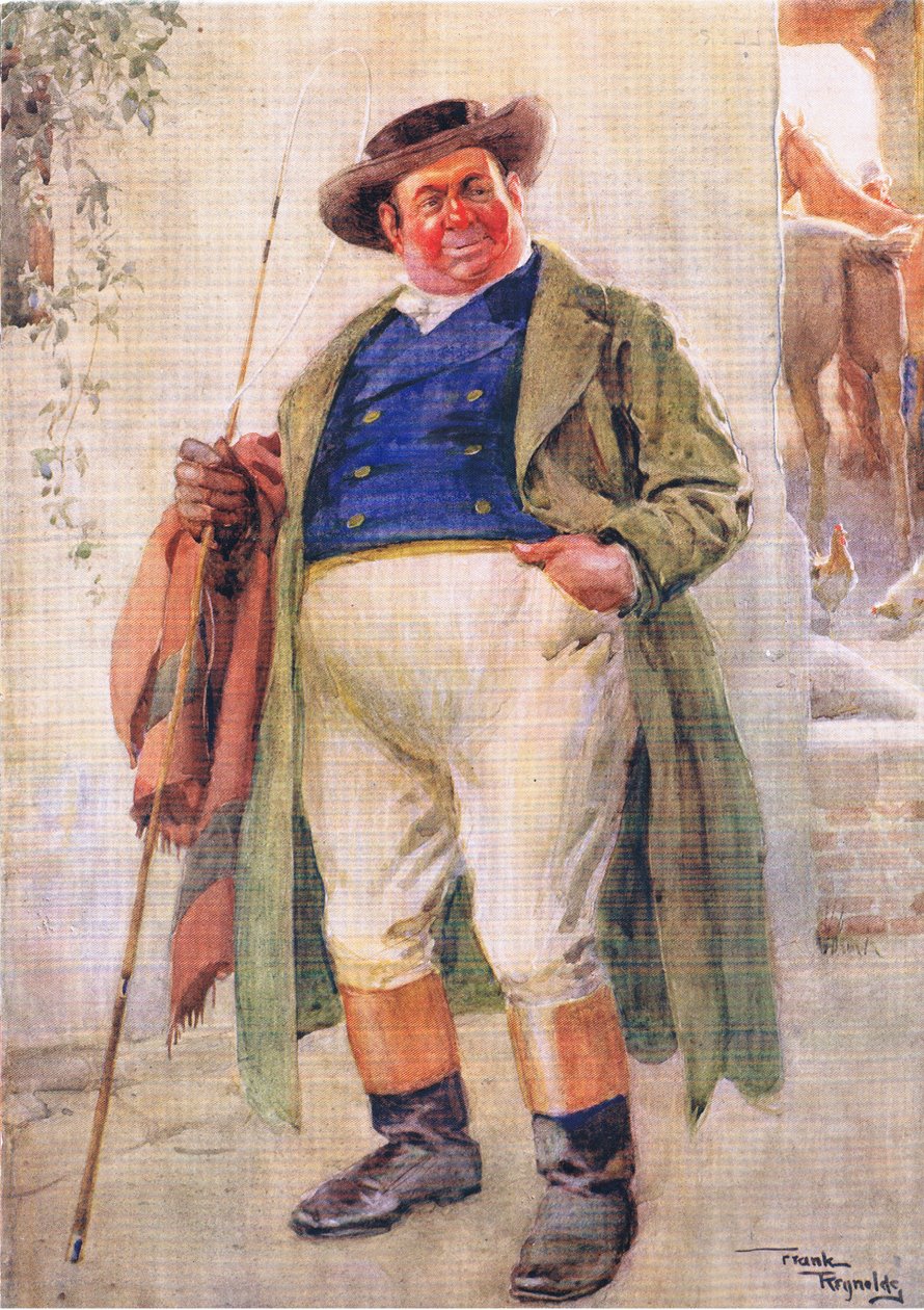 Pan Weller senior (Pickwick Papers) (kolorowa litografia) autorstwa Frank Reynolds
