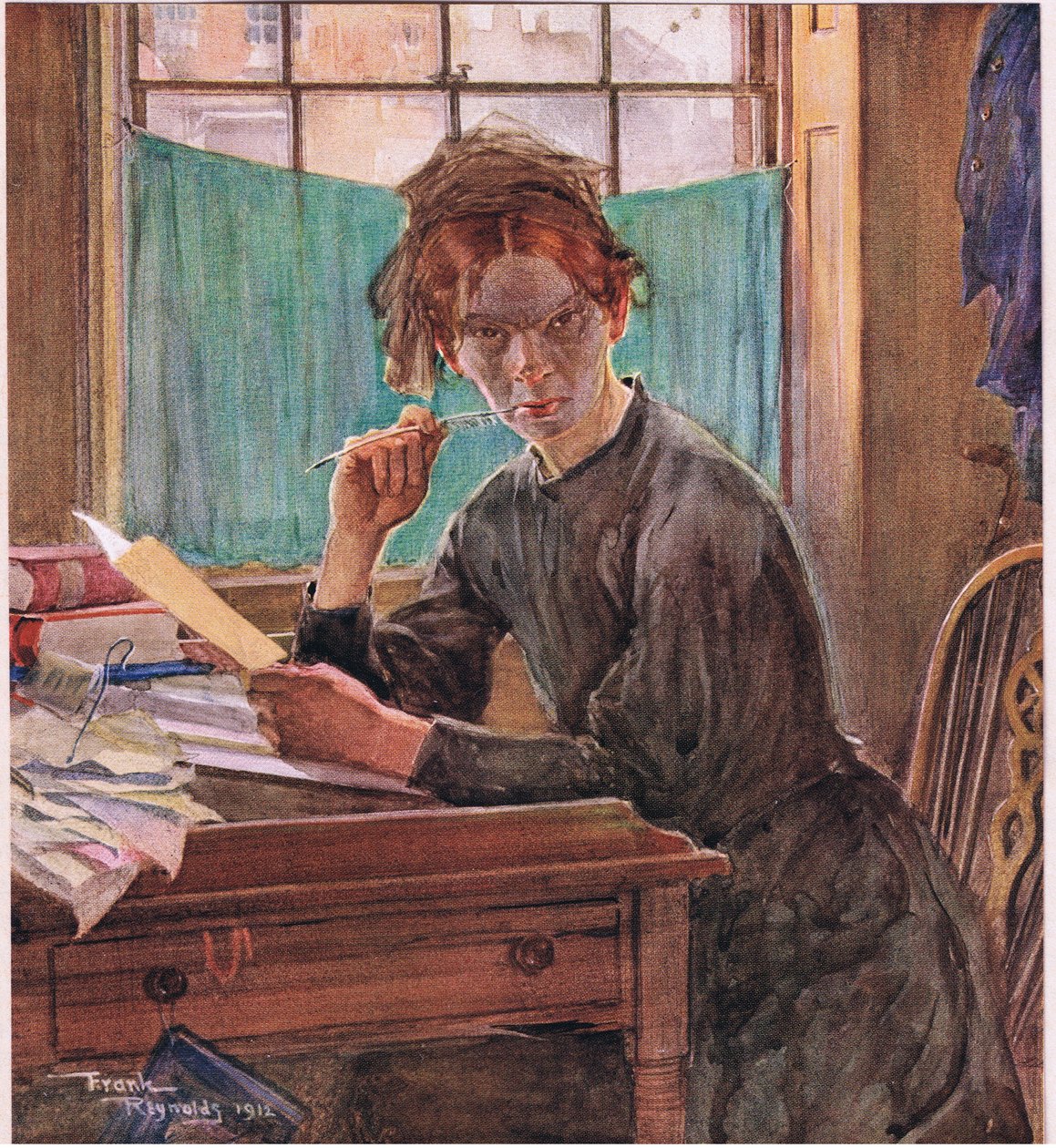Sally Brass, ok. 1920 r. (litografia kolorowa) autorstwa Frank Reynolds