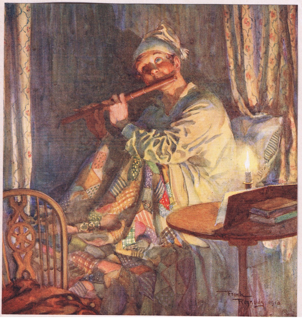 Powietrze brzmiało "Precz z melancholią", ok. 1920 r. (kolorowa litografia). autorstwa Frank Reynolds