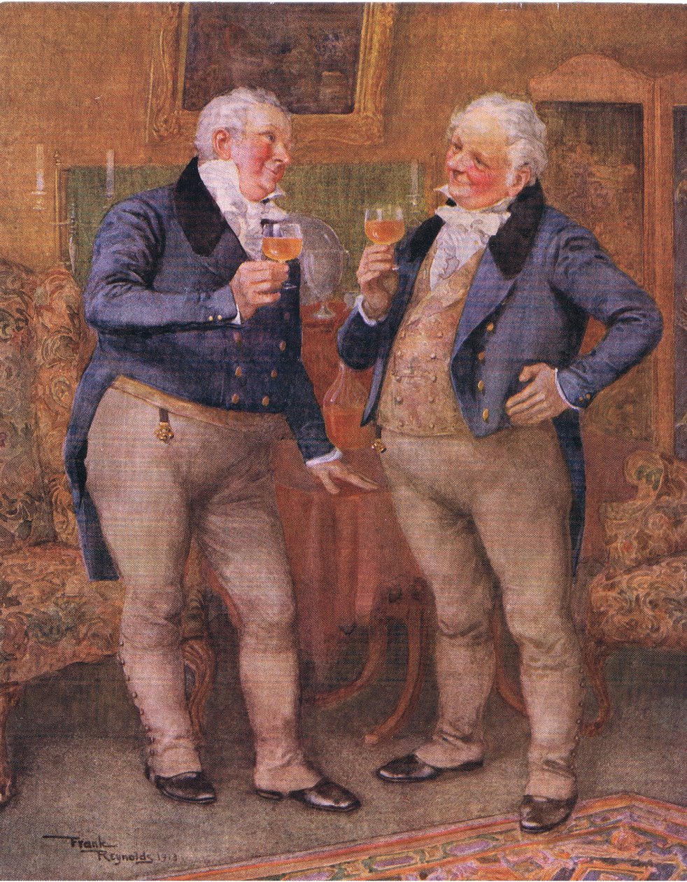 Bracia Cheeryble (Nicholas Nickelby) (kolorowa litografia) autorstwa Frank Reynolds