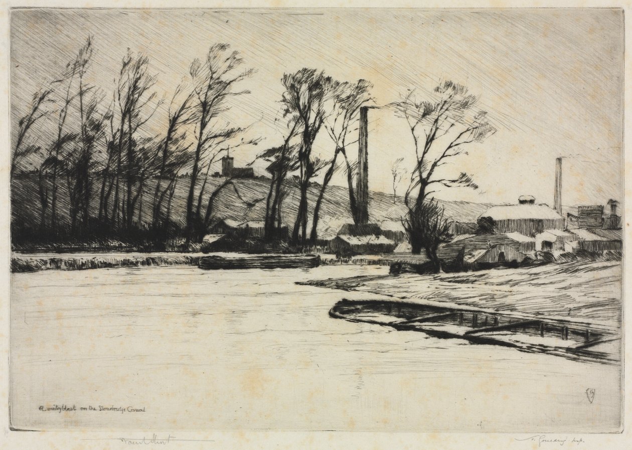 Zimowy wybuch na kanale Stourbridge autorstwa Frank Short