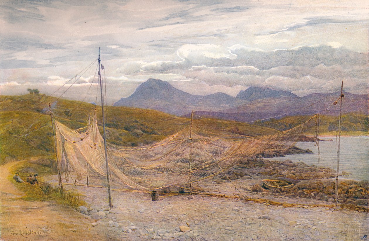 Łosoś Nets, Gairloch, Ross-Shire, 1860-1906, 1906. autorstwa Frank Walton