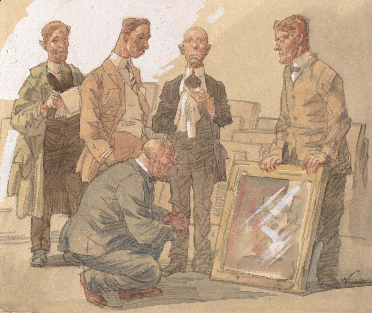 Historia obrazu nr 1: Przed jury autorstwa Frank Wilcox