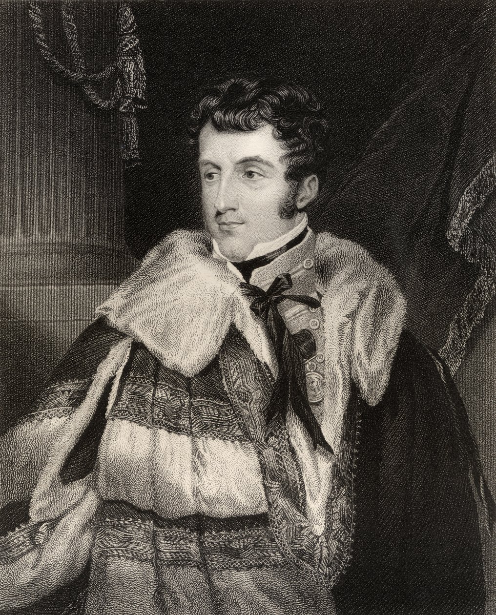 Charles Gordon Lennox, 5. książę Richmond, grawerowane przez H. Cooka z „Narodowej Galerii Portretów, tom IV”, wydanej ok. 1835 r. autorstwa Frank William Wilkin