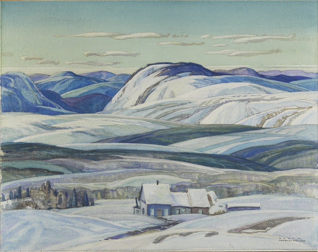 Mattawa, 1935 (grafit, wc i gwasz na papierze) autorstwa Franklin Carmichael