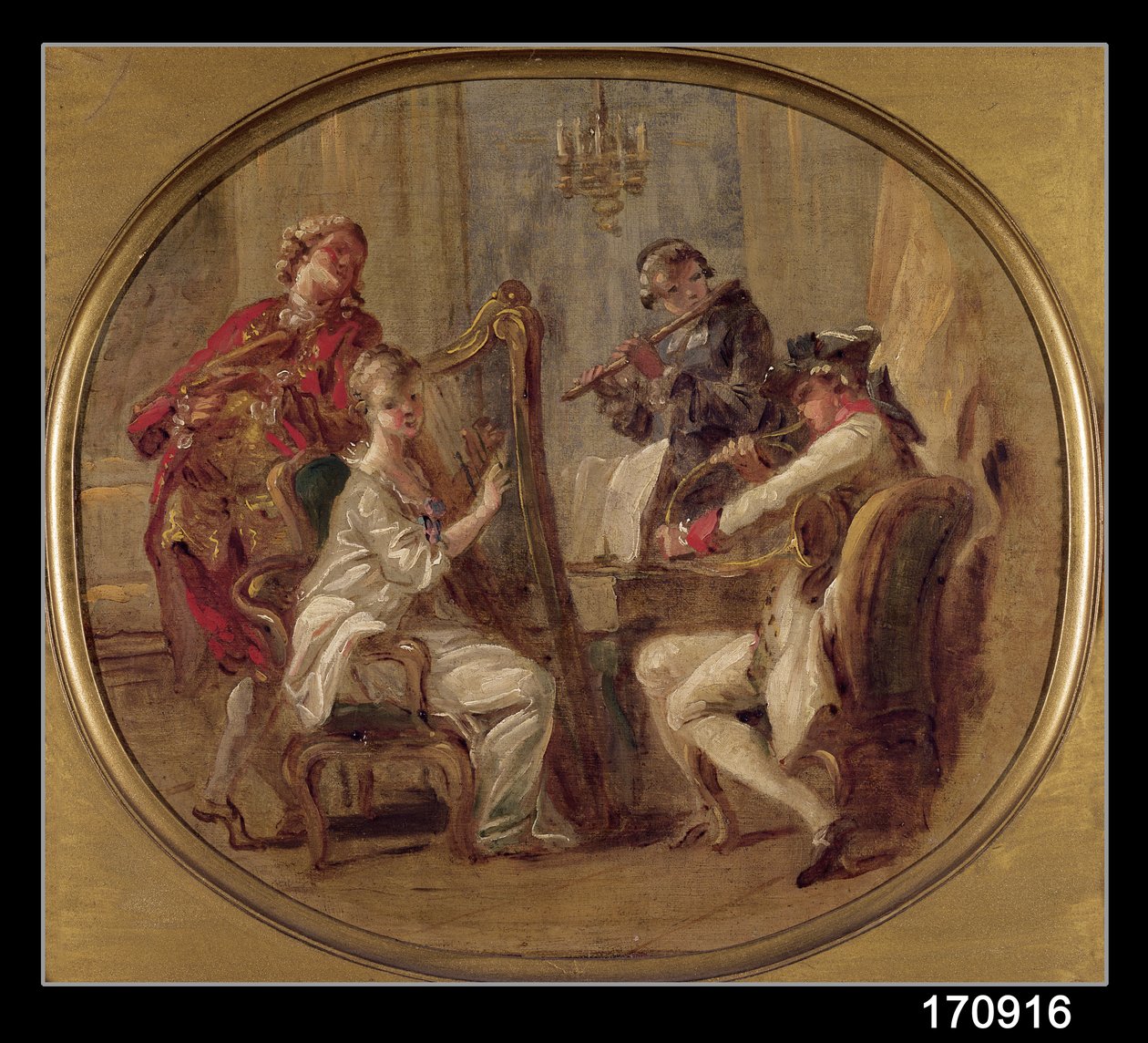Koncert z czterema postaciami, ok. 1774 autorstwa François André Vincent