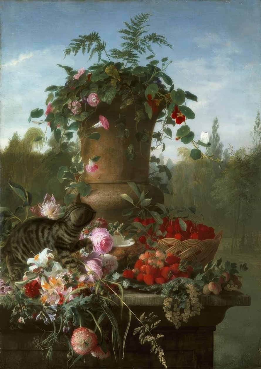 FA. de Bruycker, Martwa natura z kwiatami i owocami autorstwa François Antoine de Bruycker