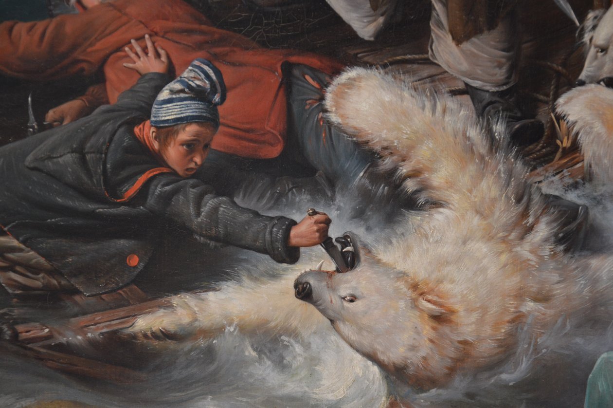 Walcz z niedźwiedziami polarnymi autorstwa François Auguste Biard