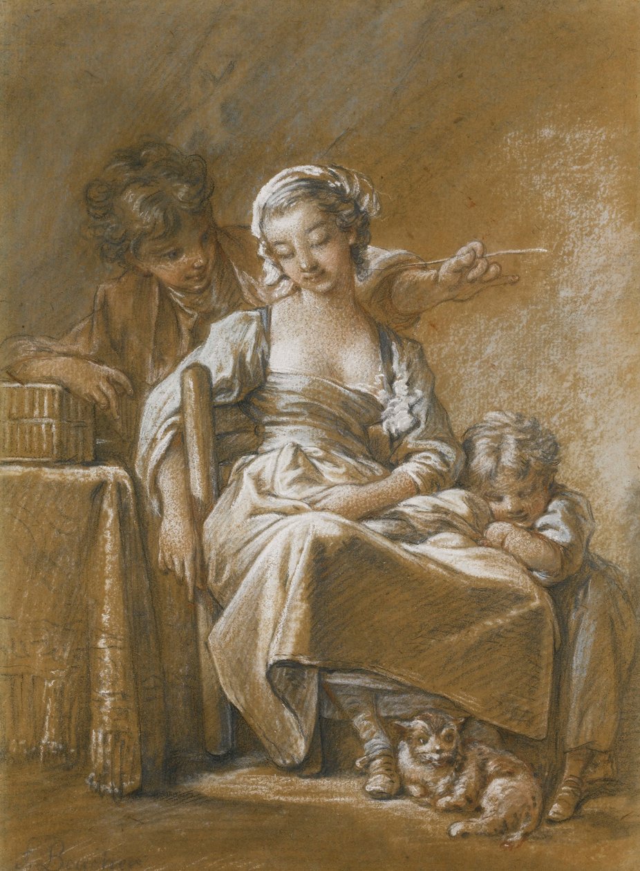 MŁODA KOBIETA ŚPI NA FOTELU autorstwa François Boucher
