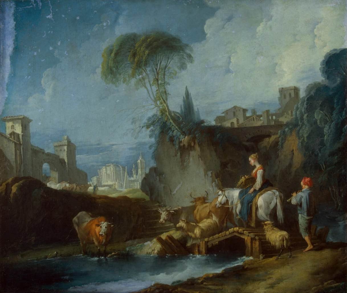 Przekraczanie mostu autorstwa François Boucher