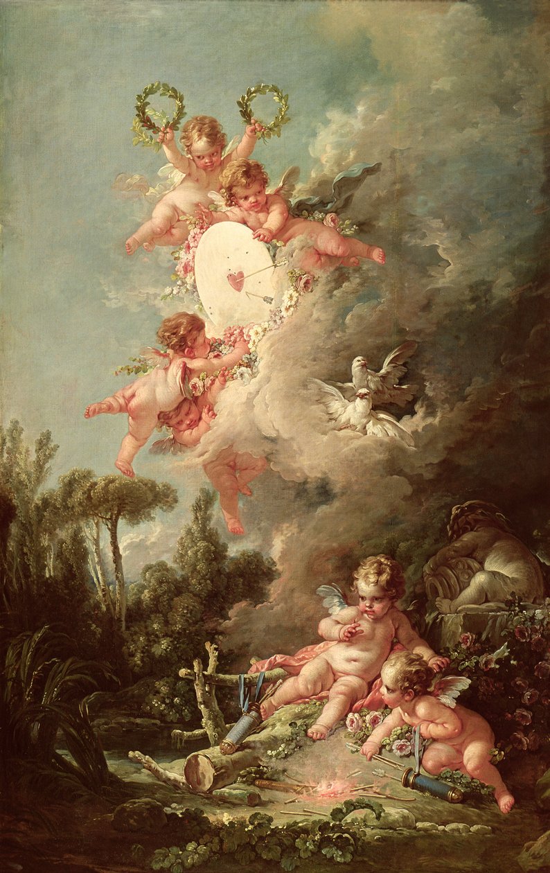 Tarcza Kupidyna, z „Les Amours des Dieux”, 1758 autorstwa François Boucher