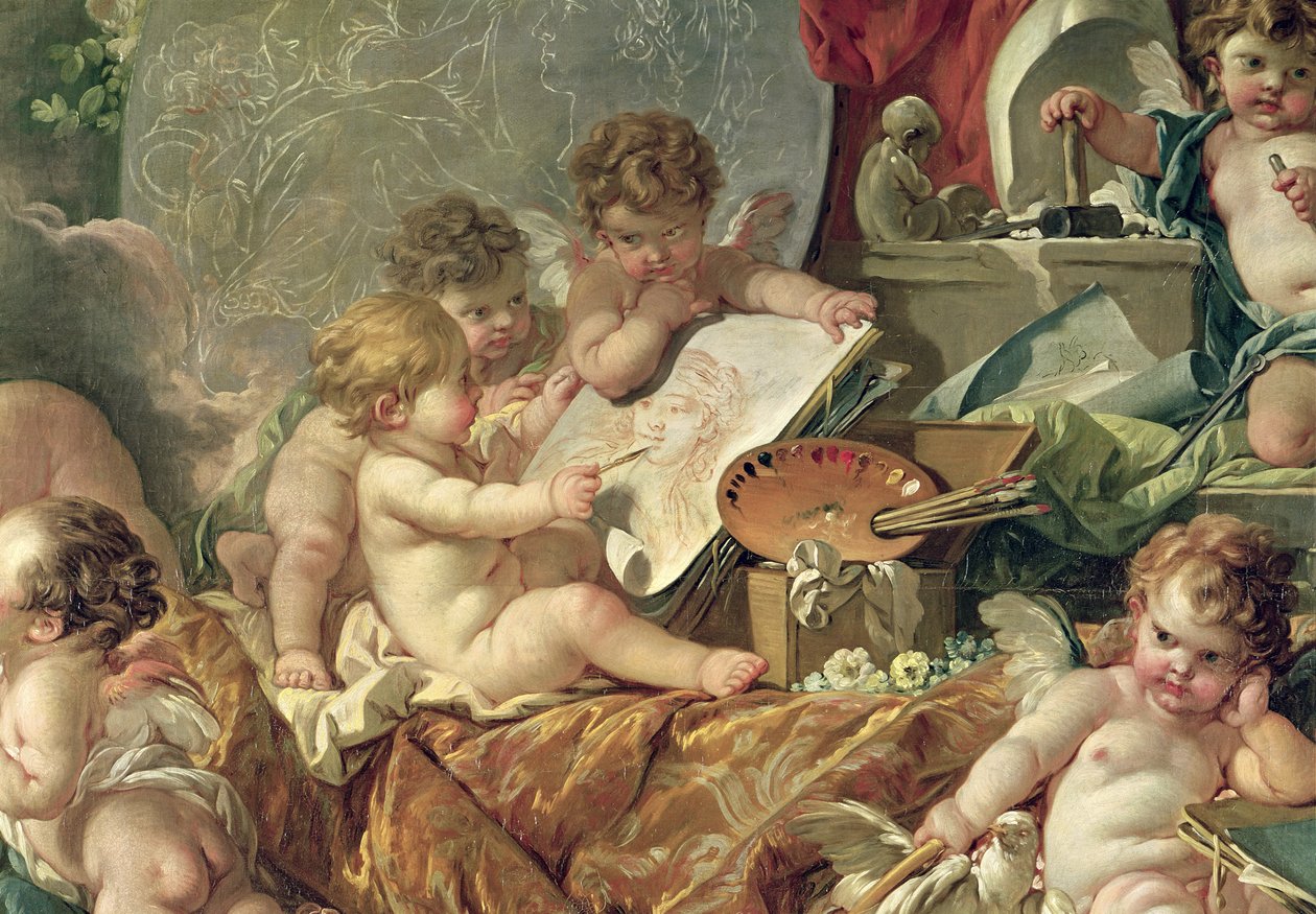 Geniusz nauczający sztuki, 1761 (więcej) autorstwa François Boucher
