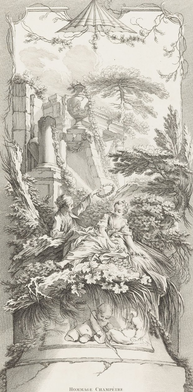 Hommage Champeter (duszpasterski) w nowych utworach na ekrany (nowe koncepcje ekranów) autorstwa François Boucher