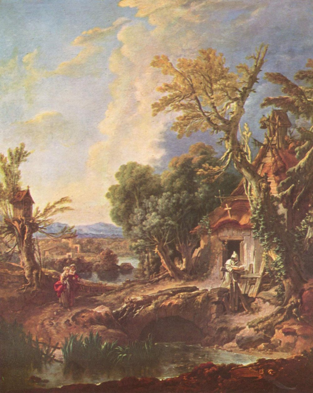 Krajobraz z bratem Lucas autorstwa François Boucher