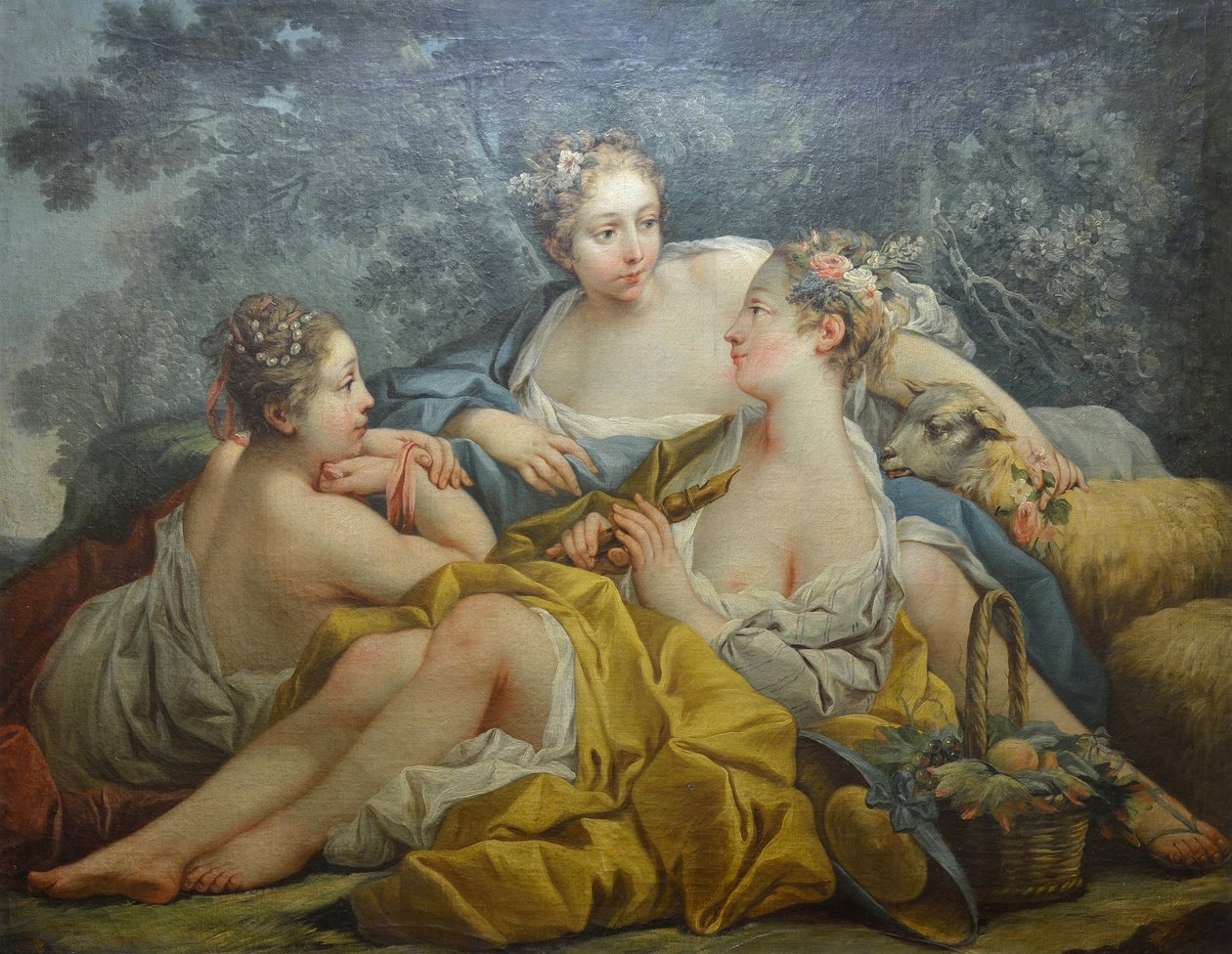 Nimfy grające na flecie autorstwa François Boucher