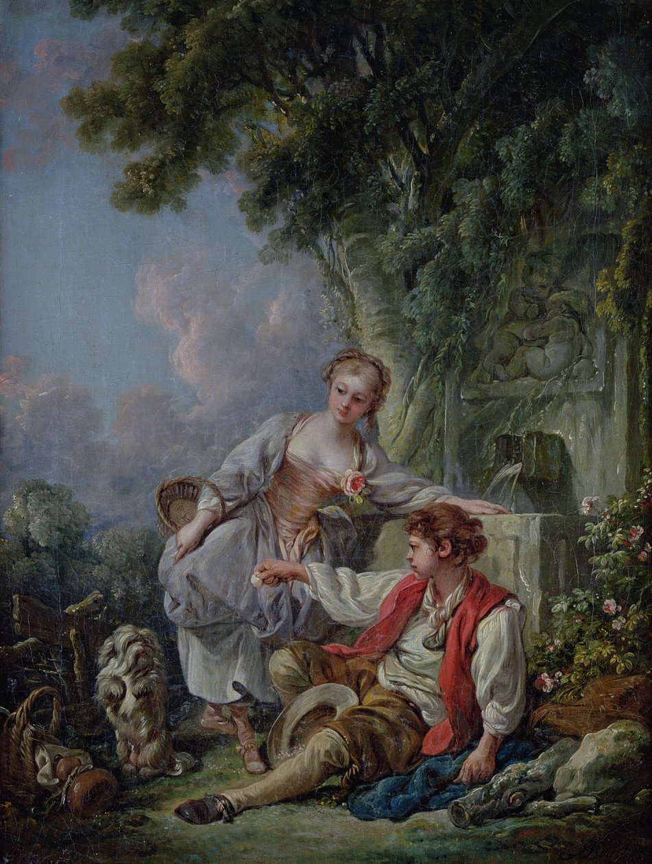 Posłuszeństwo nagrodzone, czyli wychowanie psa, 1768 autorstwa François Boucher