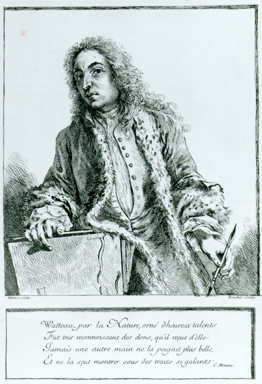 Portret Jean-Antoine Watteau (1684-1721) autorstwa François Boucher