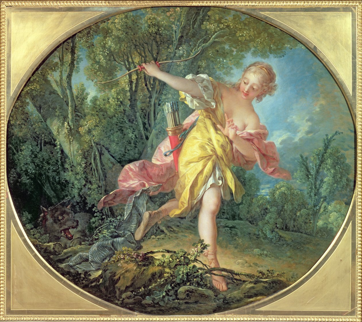Rhea Sylvia uciekająca przed Wilkiem, 1756 autorstwa François Boucher