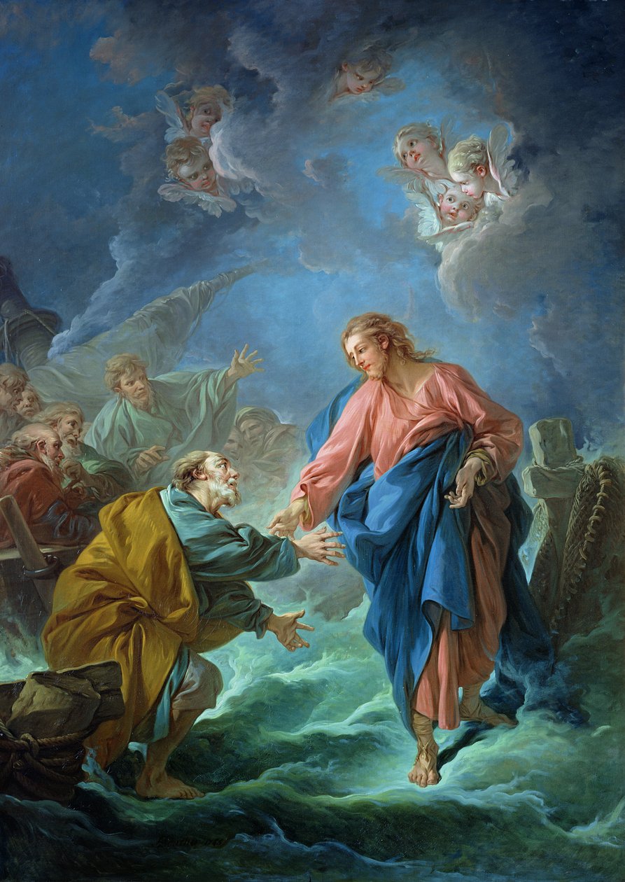Św. Piotr zaproszony na spacer po wodzie, 1766 autorstwa François Boucher