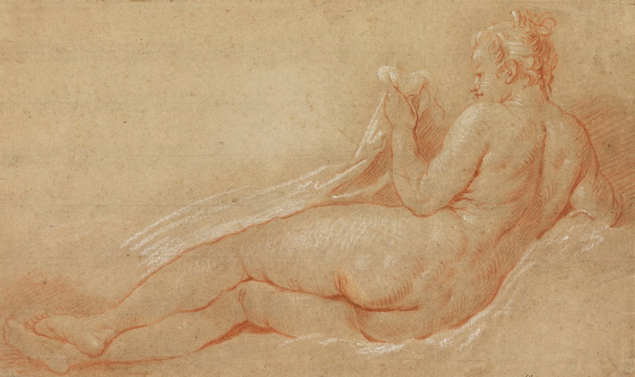 Studium nagości w pozycji leżącej autorstwa François Boucher