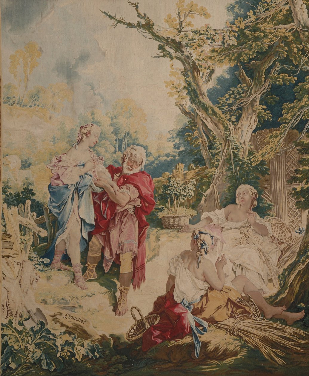 Gobelin przedstawiający Psyche i Basketmakera autorstwa François Boucher